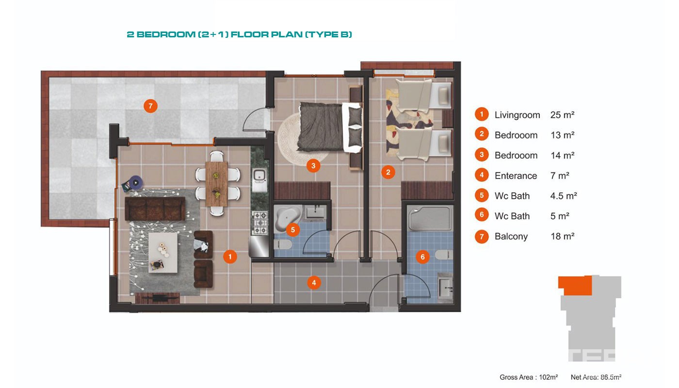 Modern Beachfront Apartments and Penthouses for Sale in Alanya Kestel - 23286