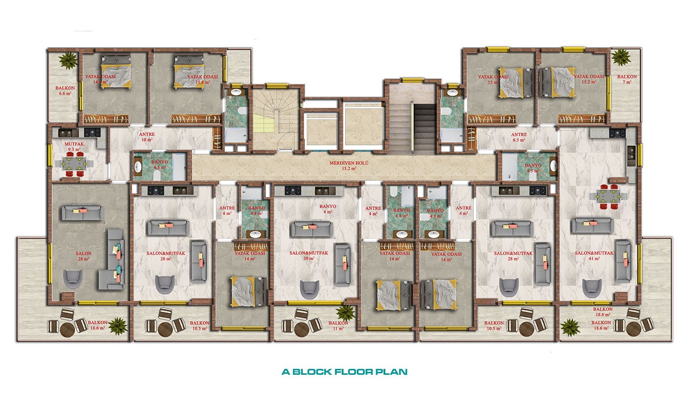 Luxury Euro Residence 21 Apartments Close to the Beach in Alanya - 23628