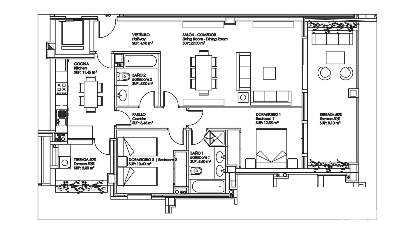 Malaga Mijas Costa'da Denize Sıfır Daireler - 24184