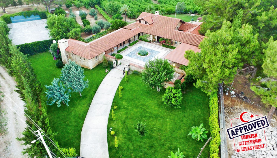Exclusive Stone House for Sale in Antalya Aksu with Large Farming Plot