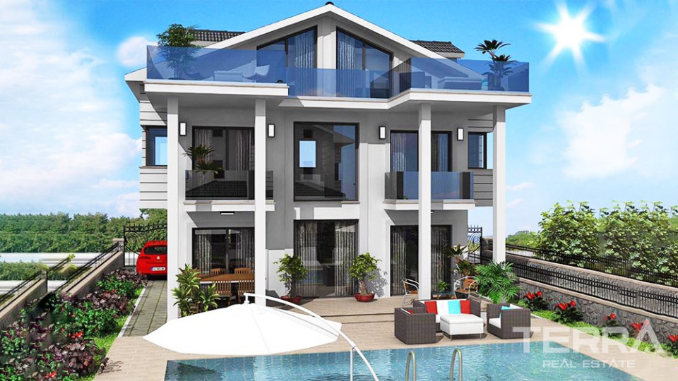 New Villa with Spacious Interiors and Private Pool in Fethiye Ovacık