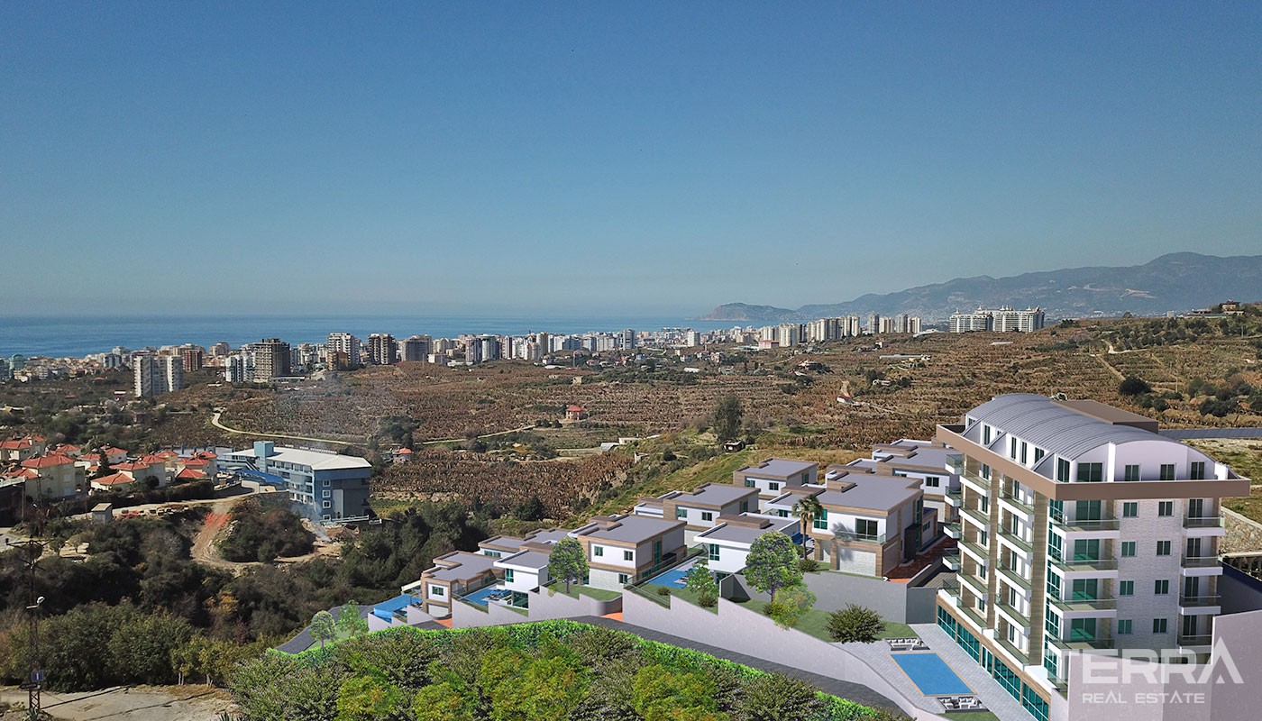 Luksusvillaer med havutsikt til salgs i Kargıcak, Alanya, Tyrkia - 37301