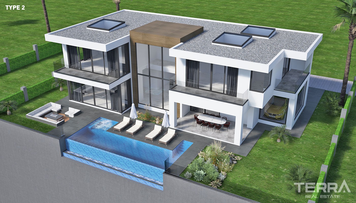 Luksusvillaer med havutsikt til salgs i Kargıcak, Alanya, Tyrkia - 37339
