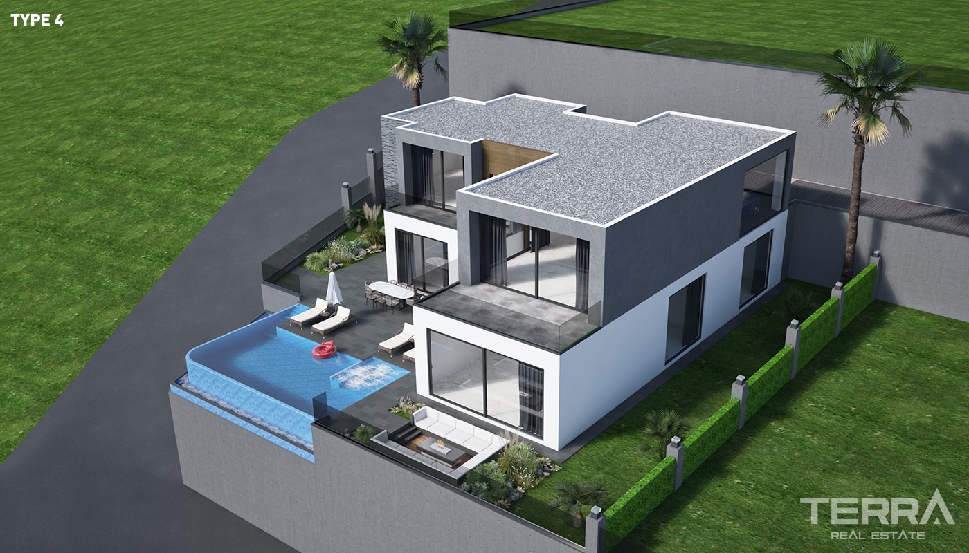 Luksusvillaer med havutsikt til salgs i Kargıcak, Alanya, Tyrkia - 37357