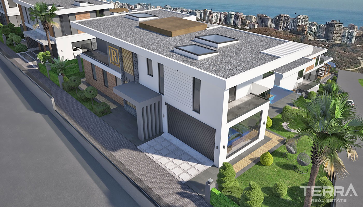 Luksusvillaer med havutsikt til salgs i Kargıcak, Alanya, Tyrkia - 37718