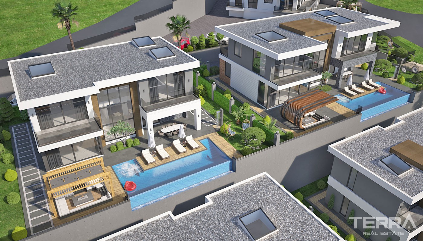 Luksusvillaer med havutsikt til salgs i Kargıcak, Alanya, Tyrkia - 37719