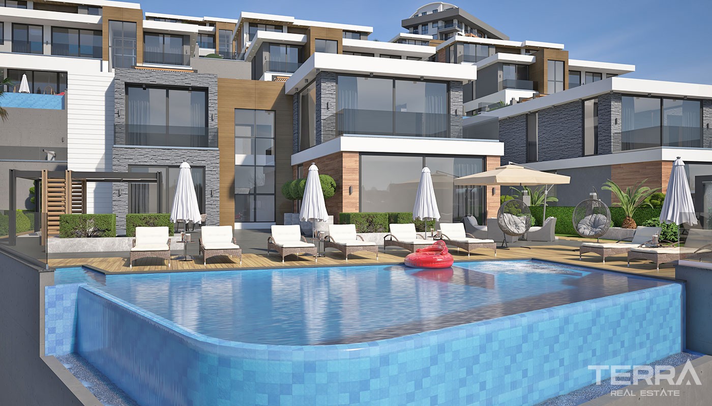 Luksusvillaer med havutsikt til salgs i Kargıcak, Alanya, Tyrkia - 37721