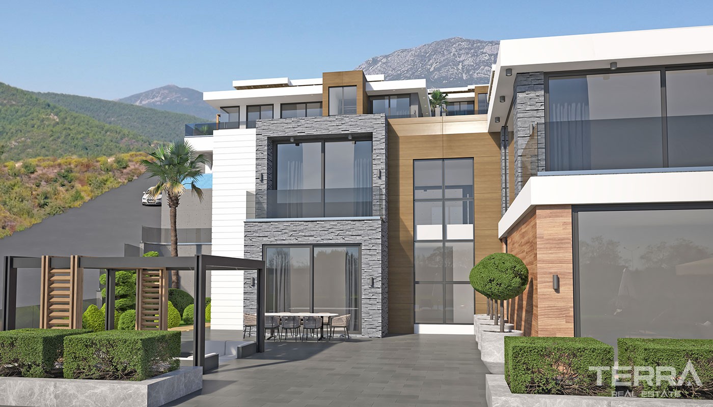Luksusvillaer med havutsikt til salgs i Kargıcak, Alanya, Tyrkia - 37723
