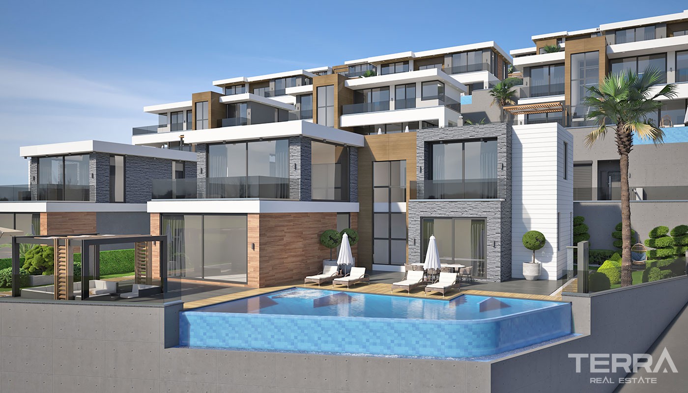 Luksusvillaer med havutsikt til salgs i Kargıcak, Alanya, Tyrkia - 37724