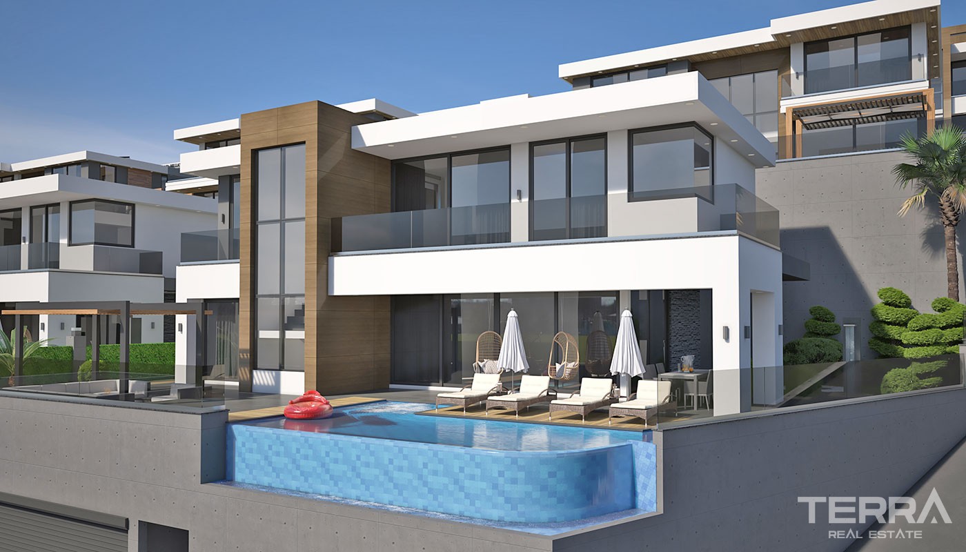Luksusvillaer med havutsikt til salgs i Kargıcak, Alanya, Tyrkia - 37728