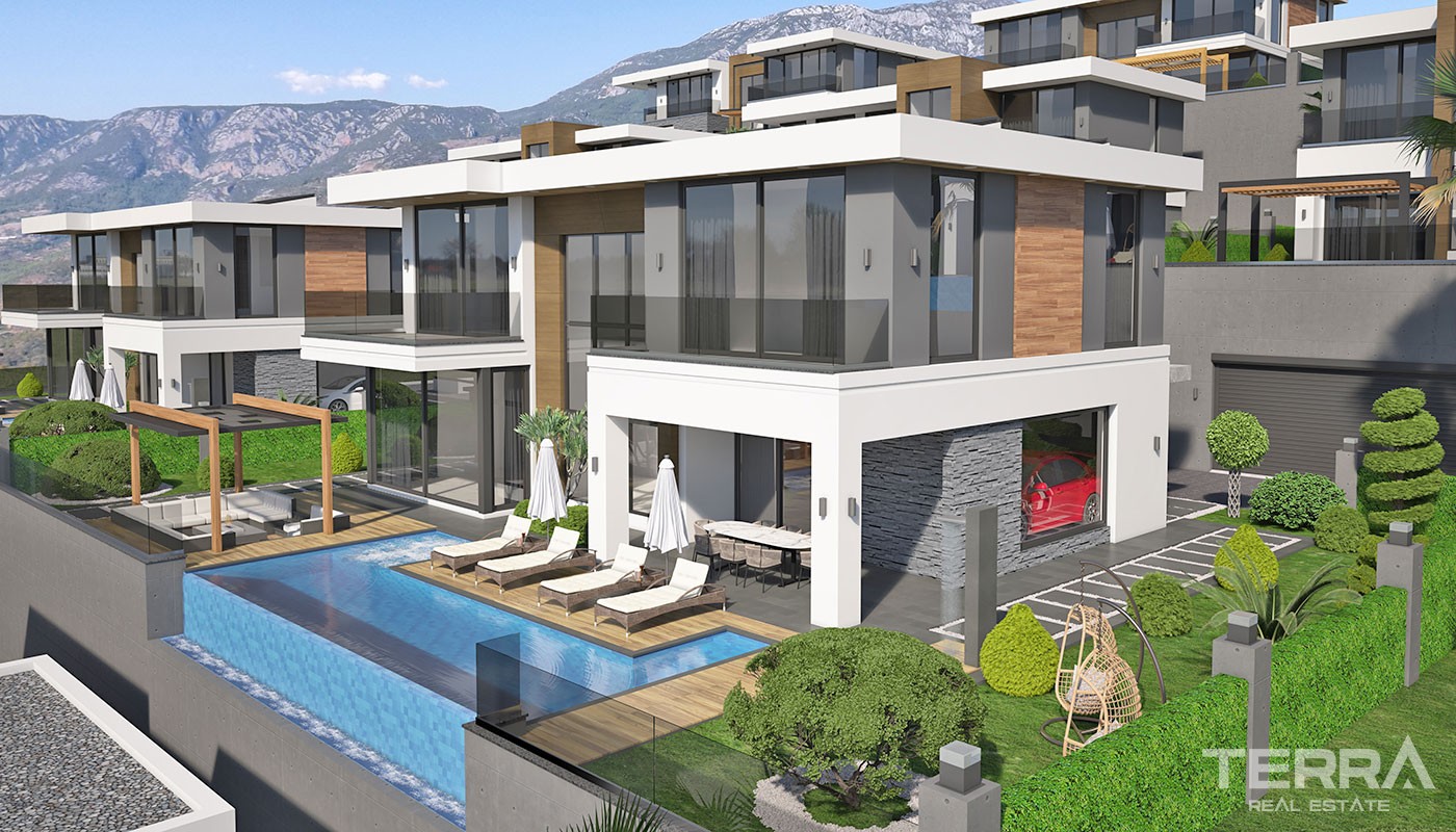 Luksusvillaer med havutsikt til salgs i Kargıcak, Alanya, Tyrkia - 37733