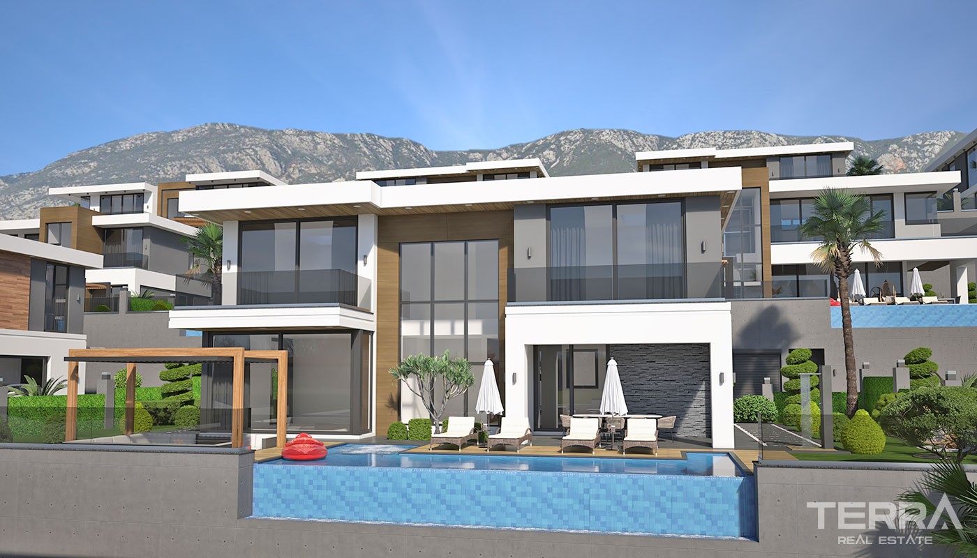 Luksusvillaer med havutsikt til salgs i Kargıcak, Alanya, Tyrkia - 37734