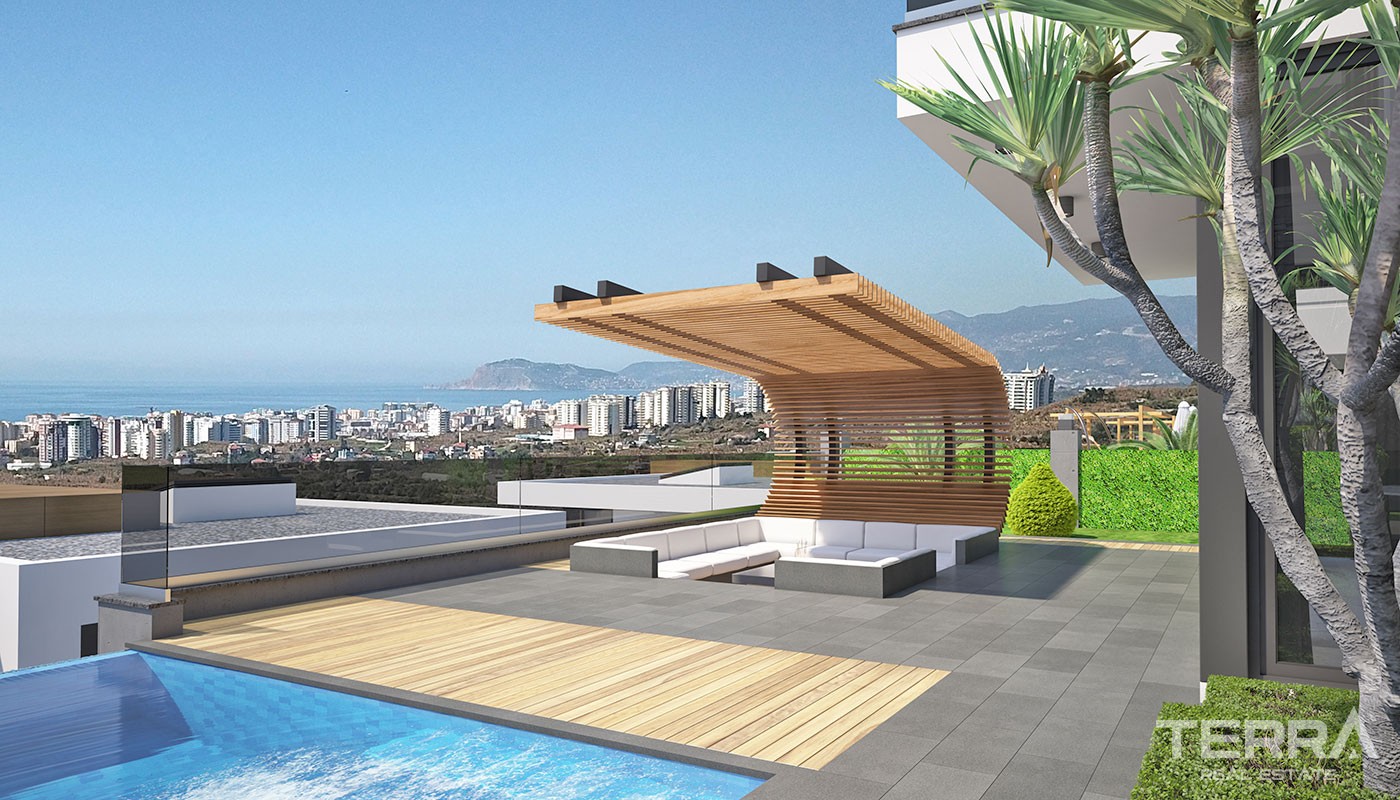 Luksusvillaer med havutsikt til salgs i Kargıcak, Alanya, Tyrkia - 37744