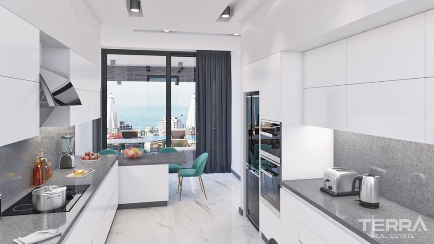 Luksusvillaer med havutsikt til salgs i Kargıcak, Alanya, Tyrkia - 63337