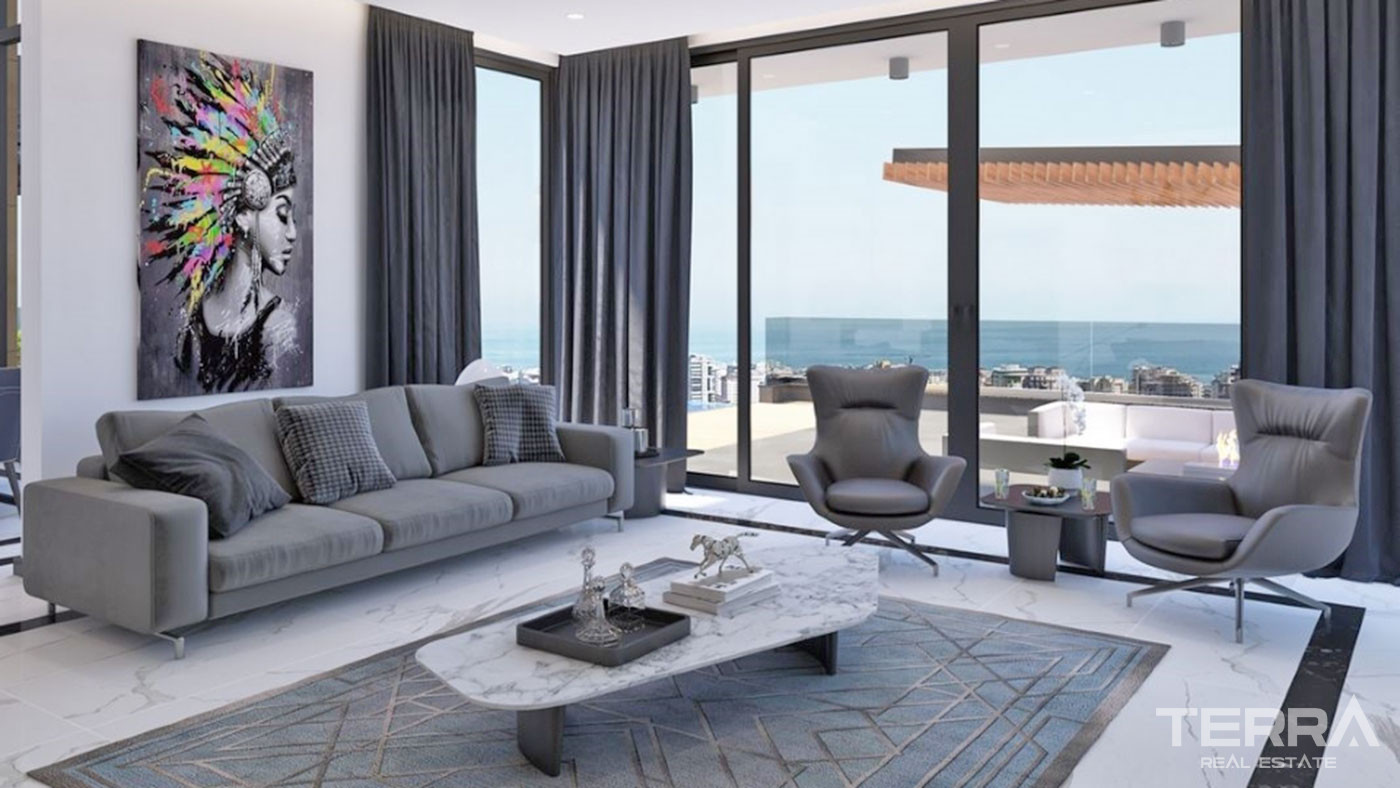 Luksusvillaer med havutsikt til salgs i Kargıcak, Alanya, Tyrkia - 63341