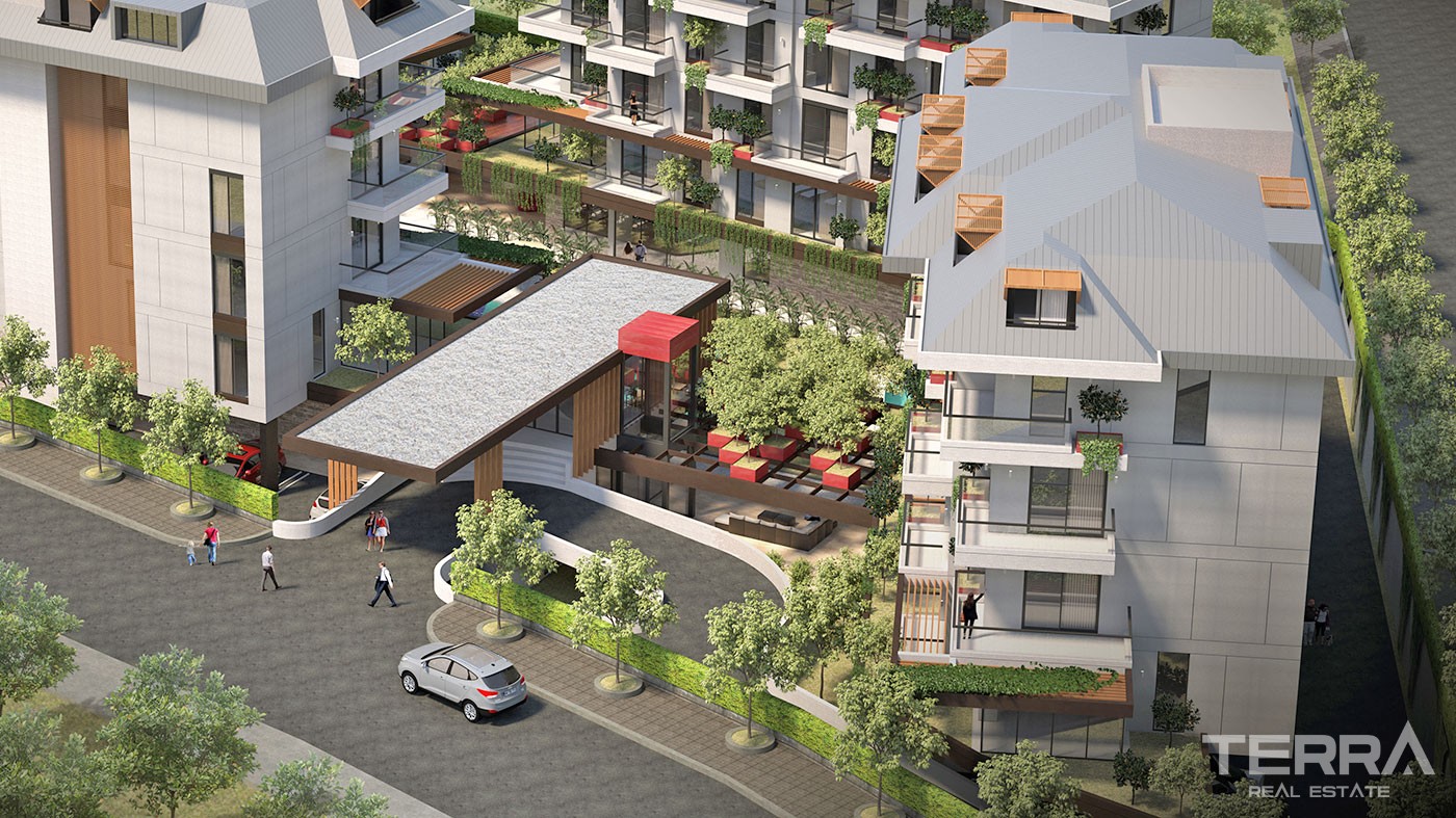 Modern Apartments with Green Areas in Green Life Oba Residence - 40735