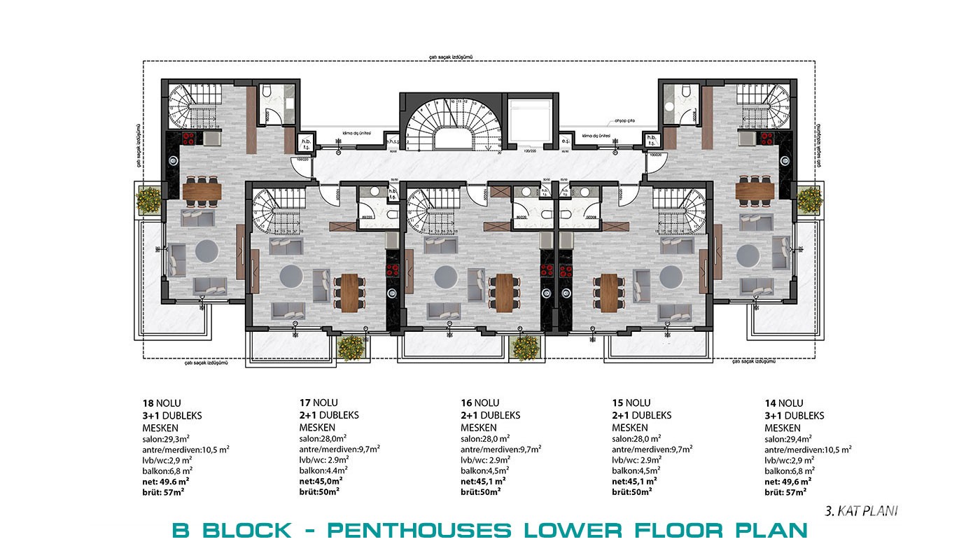 Modern Apartments with Green Areas in Green Life Oba Residence - 40743