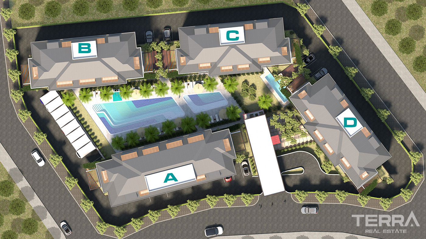 Modern Apartments with Green Areas in Green Life Oba Residence - 51816