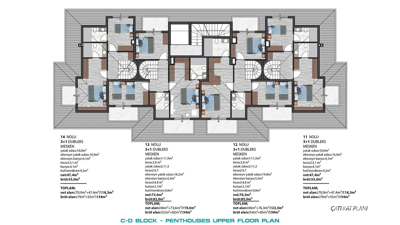 Modern Apartments with Green Areas in Green Life Oba Residence - 58808