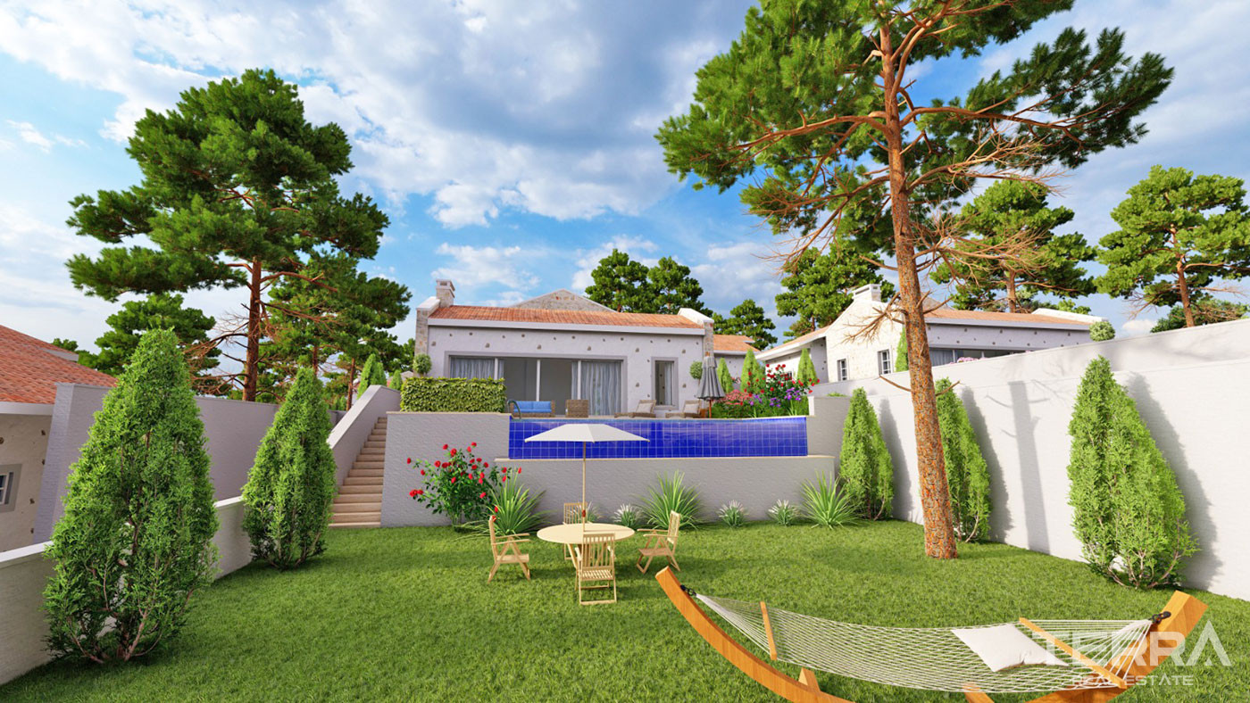 New Bungalow with an Infinity Swimming Pool for Sale in Üzümlü Fethiye - 50644