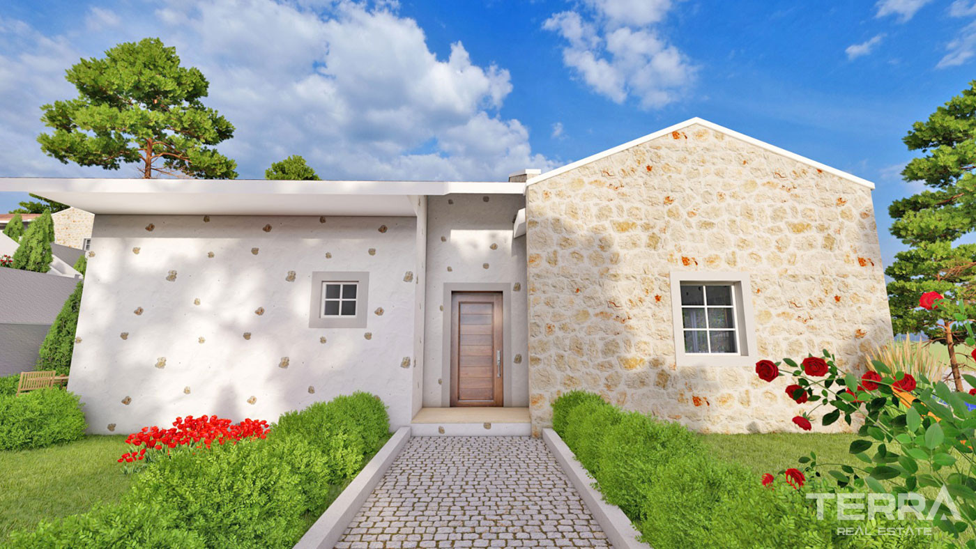 New Bungalow with an Infinity Swimming Pool for Sale in Üzümlü Fethiye - 50646