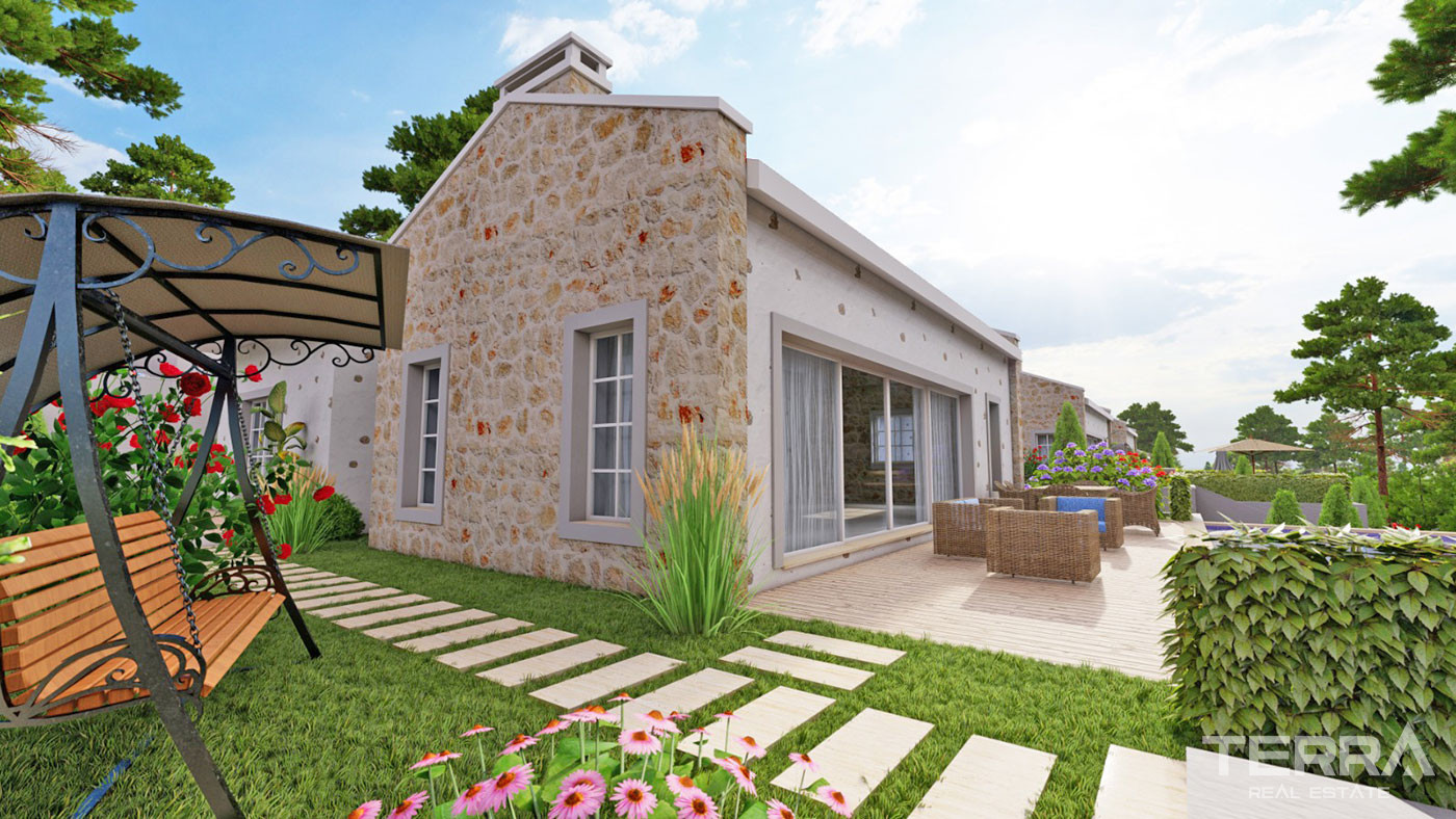 New Bungalow with an Infinity Swimming Pool for Sale in Üzümlü Fethiye - 50650