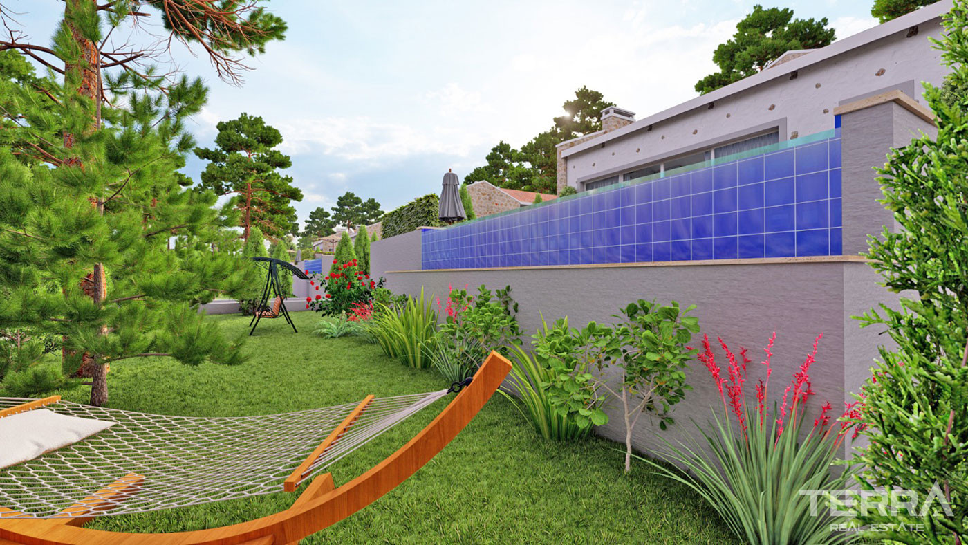 New Bungalow with an Infinity Swimming Pool for Sale in Üzümlü Fethiye - 50653