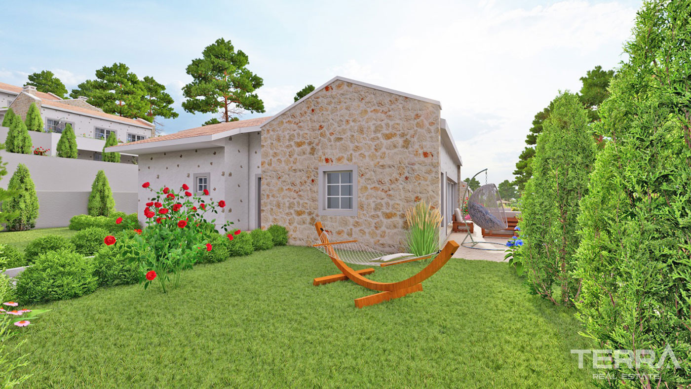 New Bungalow with an Infinity Swimming Pool for Sale in Üzümlü Fethiye - 50661