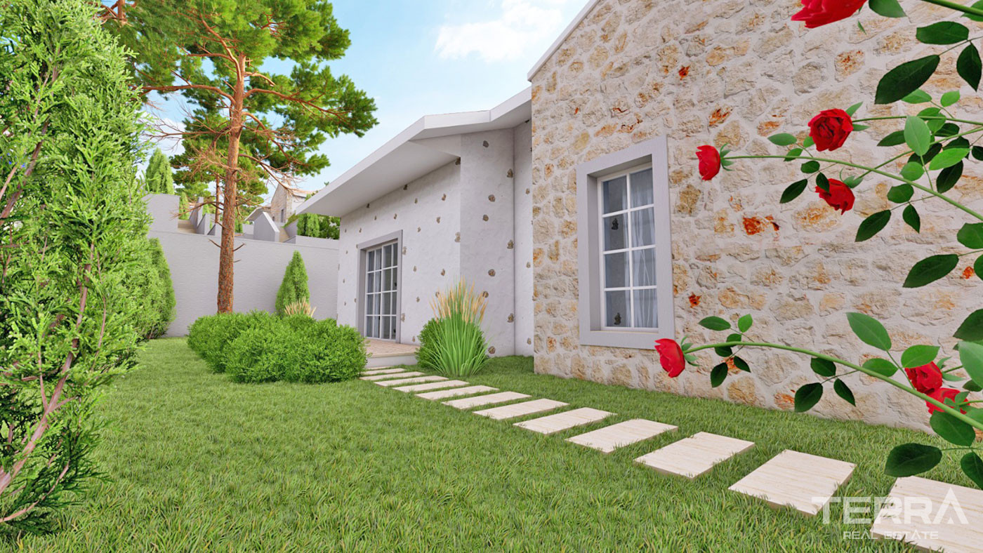 New Bungalow with an Infinity Swimming Pool for Sale in Üzümlü Fethiye - 50664