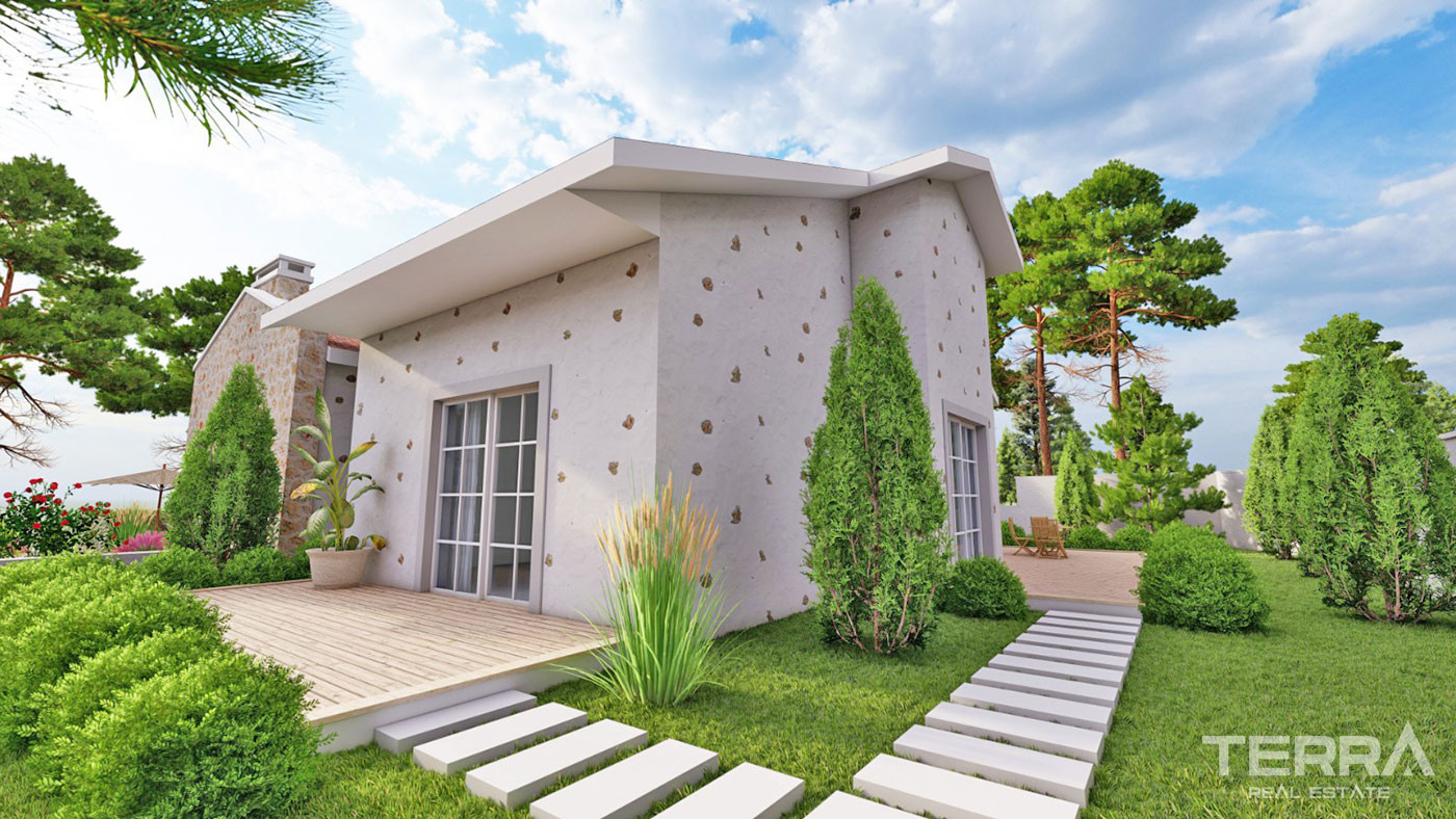 New Bungalow with an Infinity Swimming Pool for Sale in Üzümlü Fethiye - 50672