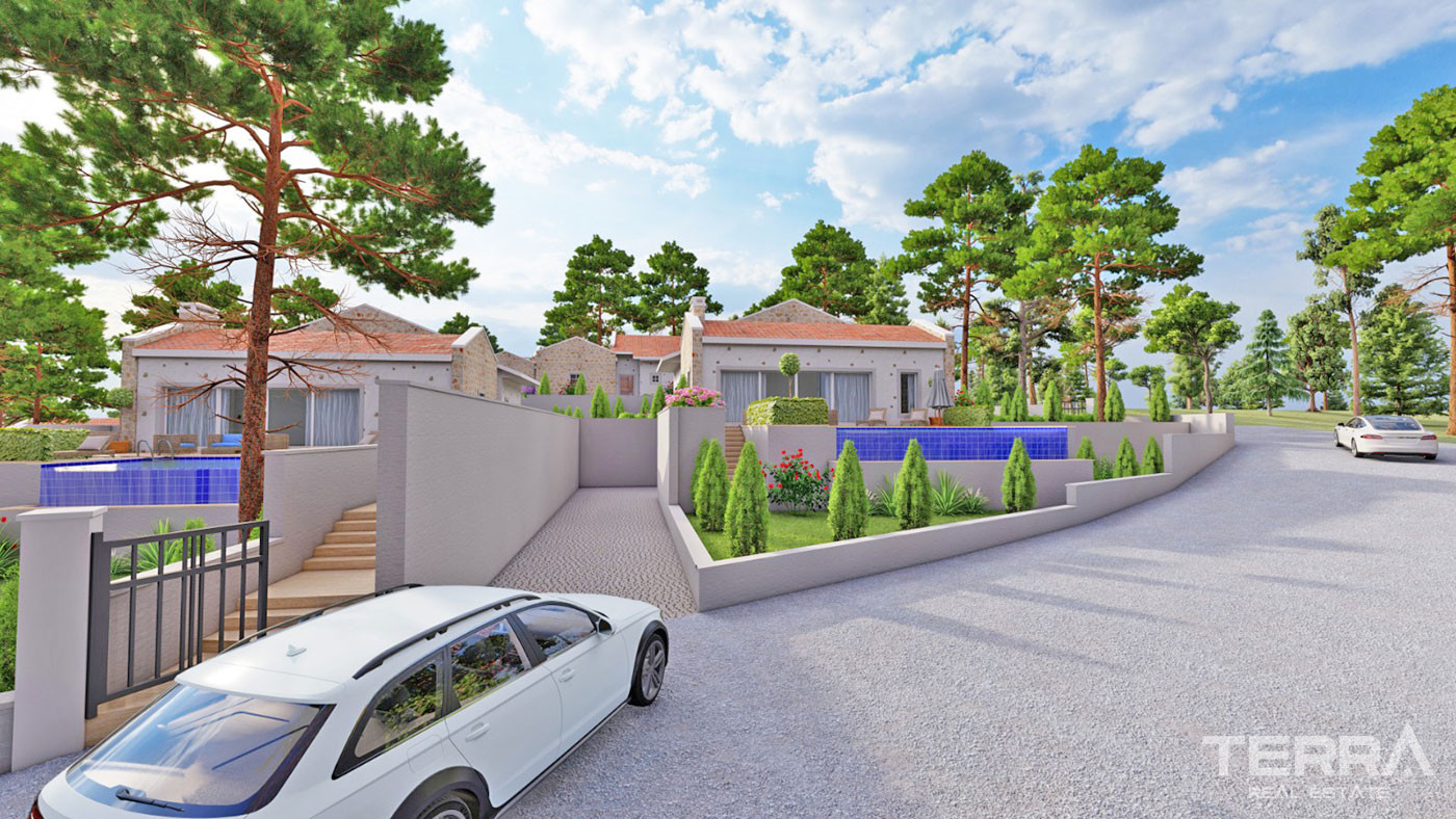 New Bungalow with an Infinity Swimming Pool for Sale in Üzümlü Fethiye - 50673