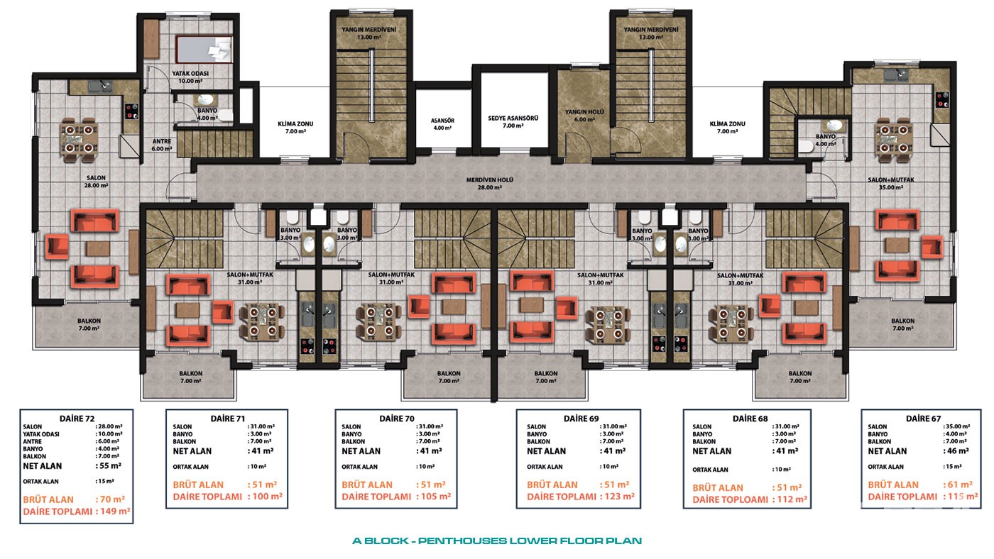 Affordable Sea-View Apartments for Sale in Desirable Area of Alanya - 46001