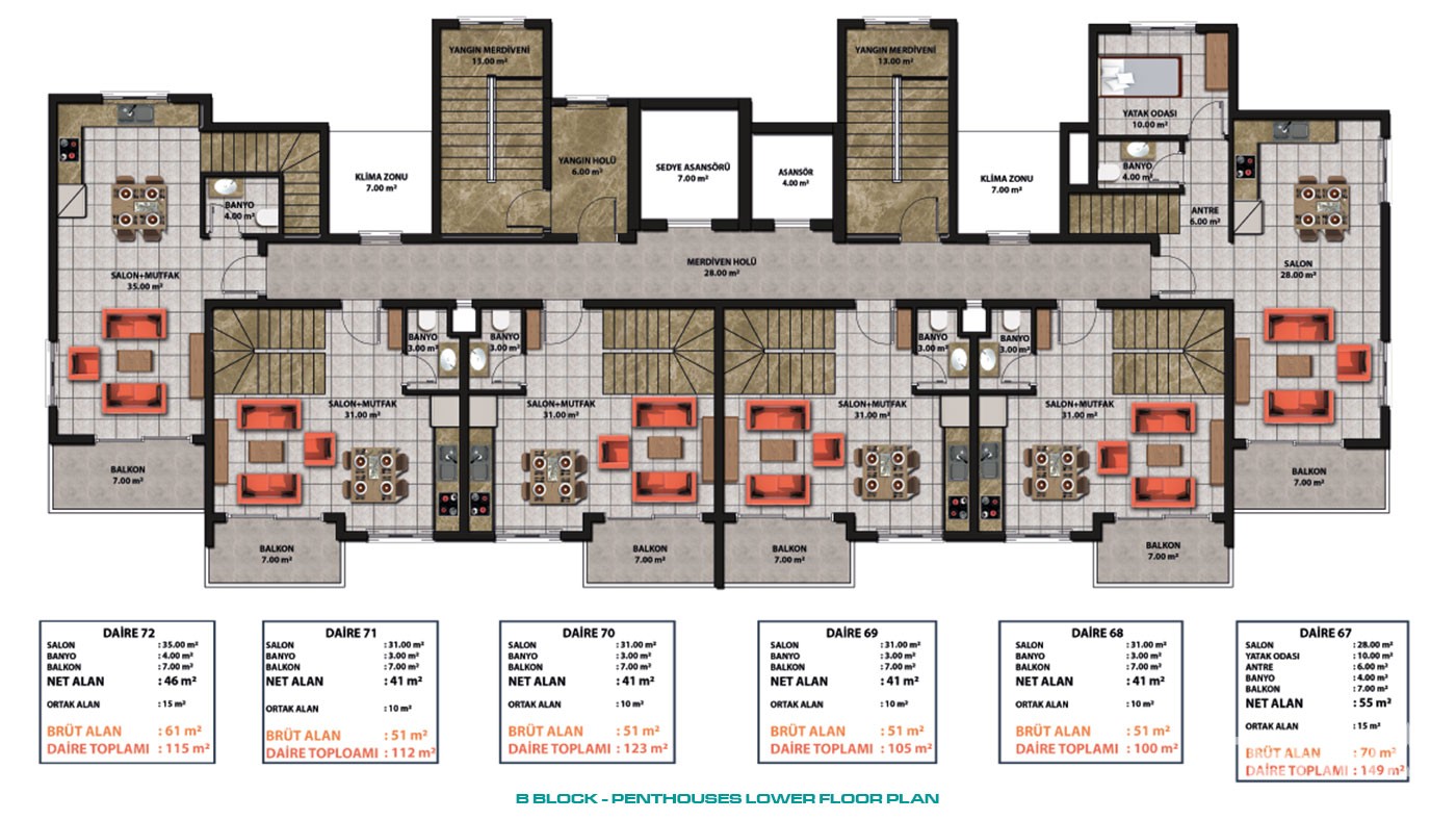 Affordable Sea-View Apartments for Sale in Desirable Area of Alanya - 46003