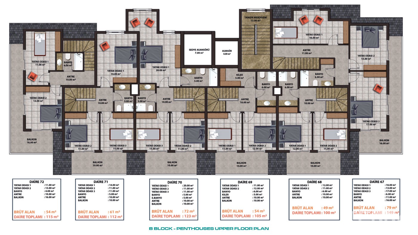 Affordable Sea-View Apartments for Sale in Desirable Area of Alanya - 46004