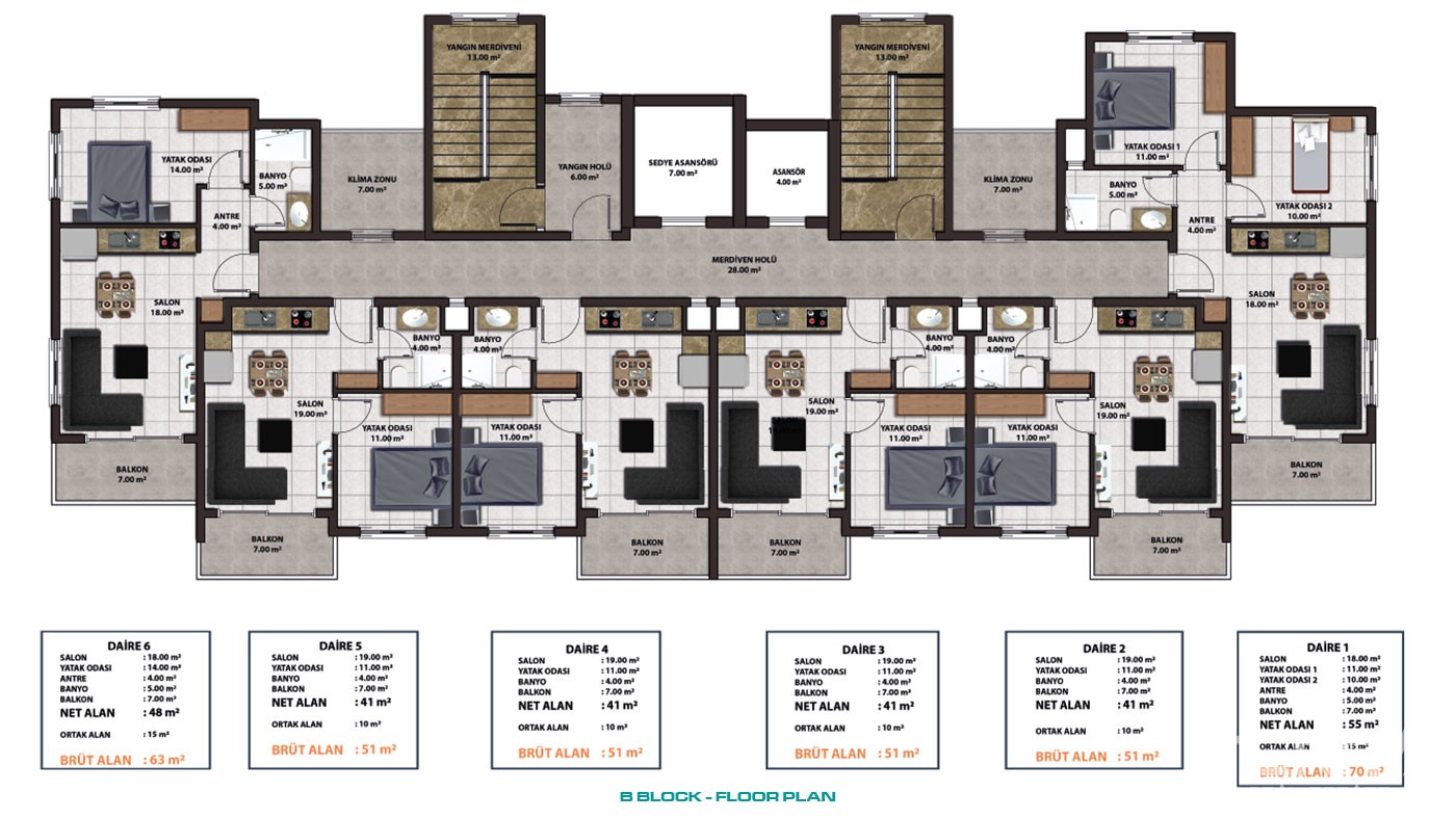Affordable Sea-View Apartments for Sale in Desirable Area of Alanya - 46005