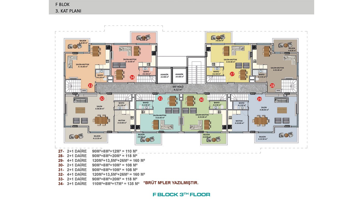 Alanya, Oba'da Şehir ve Deniz Manzaralı Satılık Modern Daireler - 46135