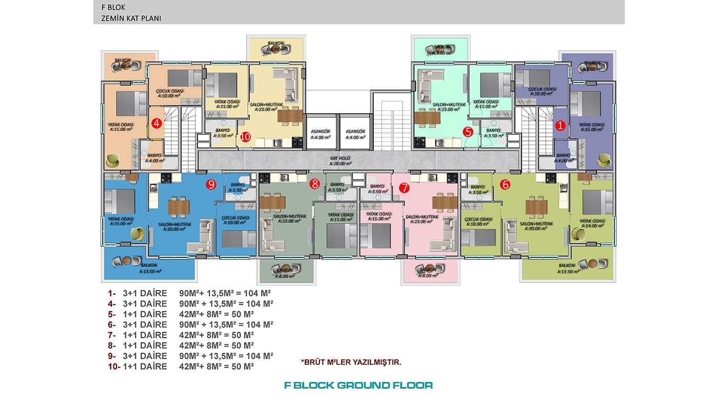 Alanya, Oba'da Şehir ve Deniz Manzaralı Satılık Modern Daireler - 46137