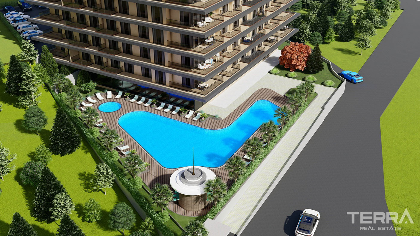 Leiligheter med havutsikt nær stranden i Tosmur, Alanya, Tyrkia - 130869