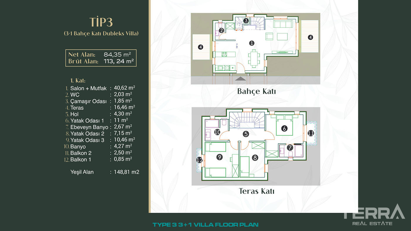 New 3-Bed Duplex Villas to Buy in a Luxury Complex in Fethiye Çalış - 49226