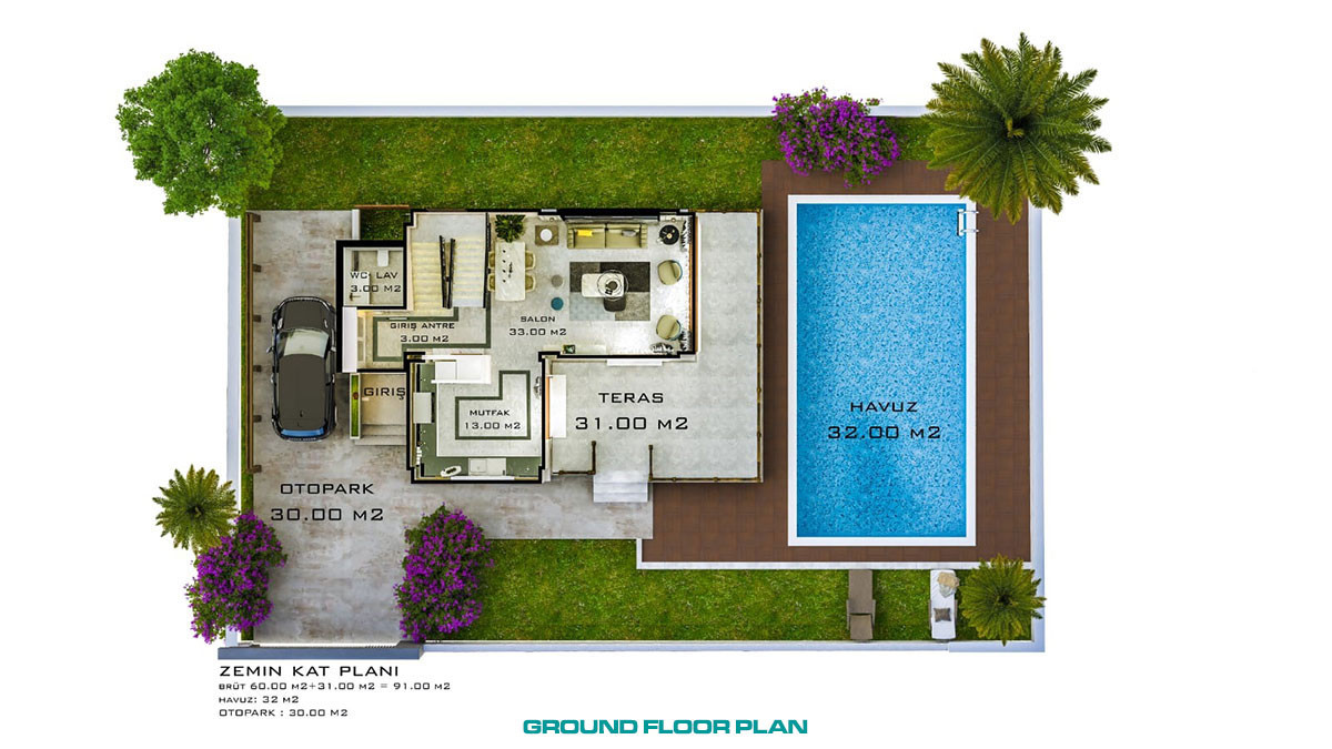 Villas Haute Qualité Proches des Terrains de Golf à Antalya Belek - 52003