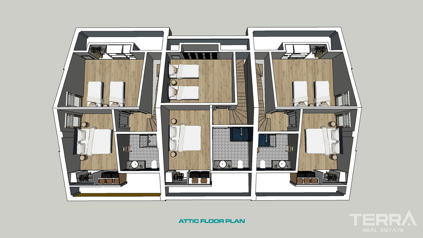 Semi-Detached Luxury Villas in Side Town Close to the Beach - 53794