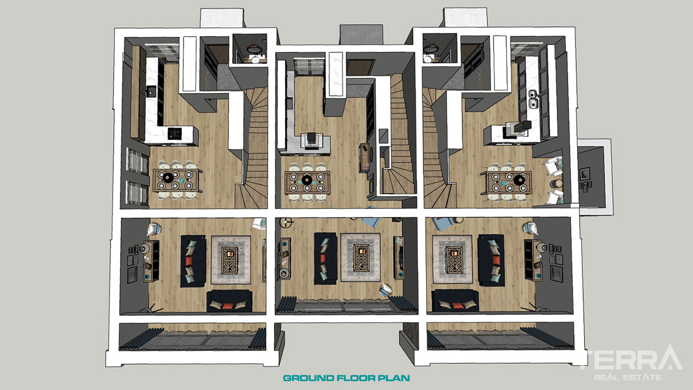 Semi-Detached Luxury Villas in Side Town Close to the Beach - 53795