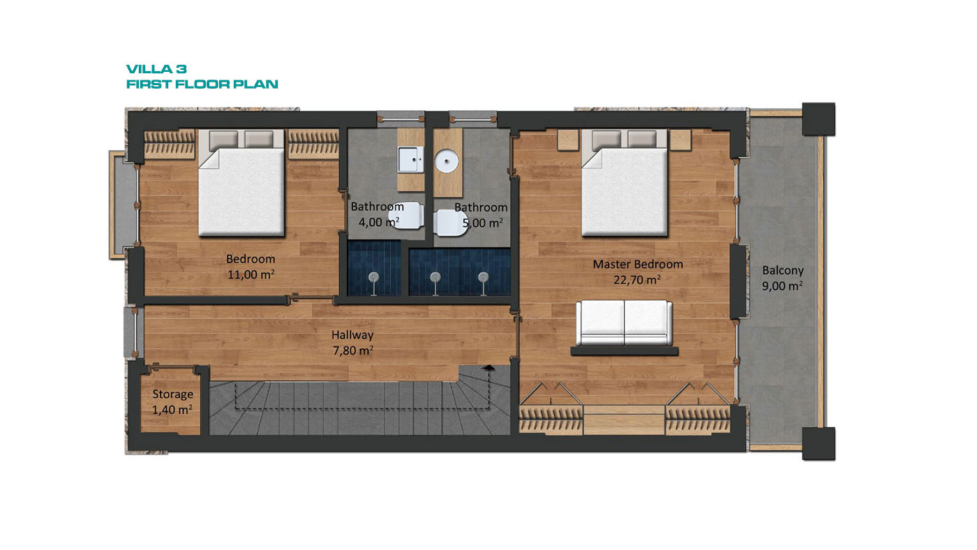 Semi-Detached Luxury Villas in Side Town Close to the Beach - 53812