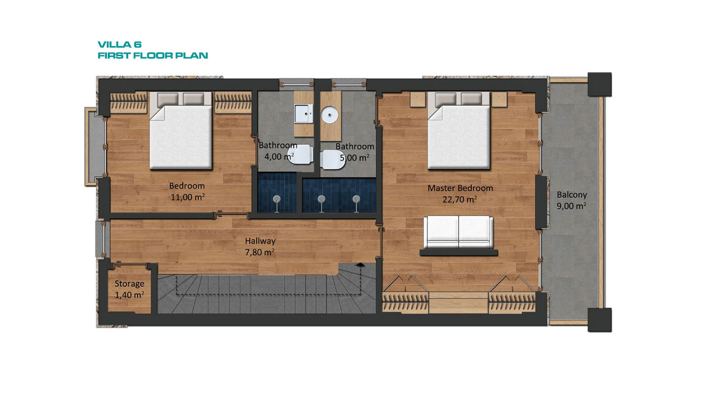 Semi-Detached Luxury Villas in Side Town Close to the Beach - 53824