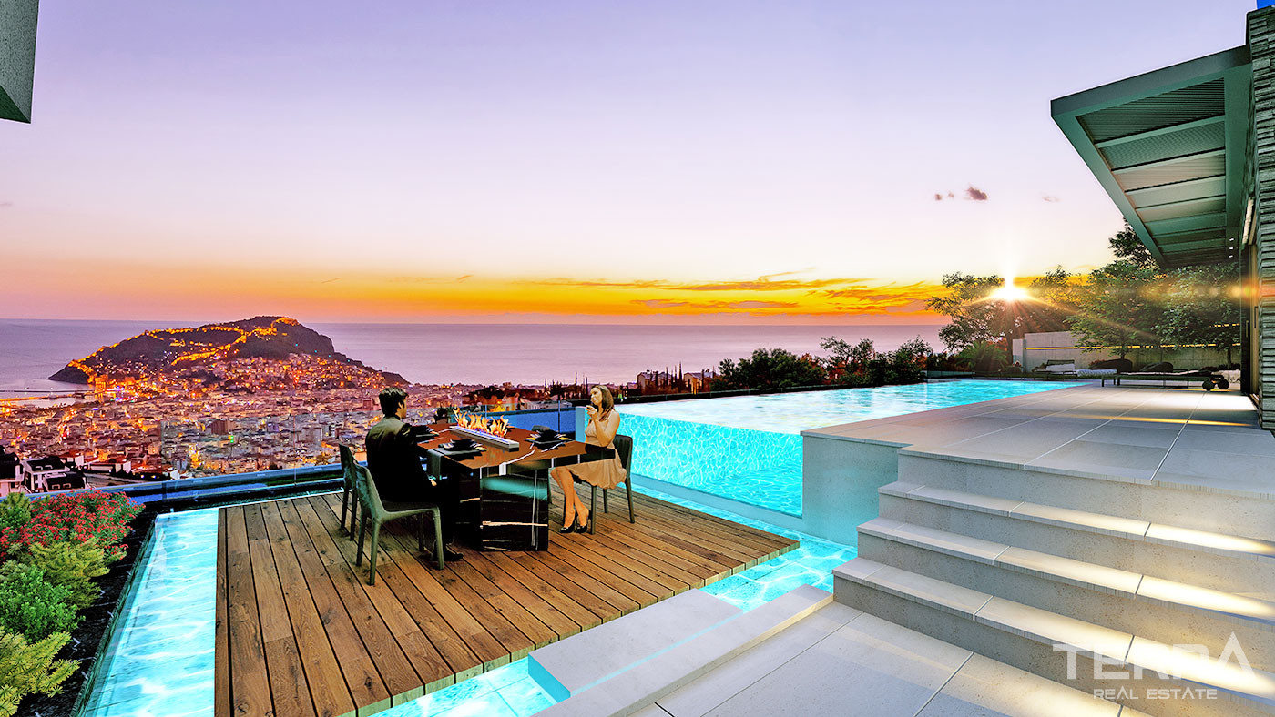 Villas de Qualité Supérieure Avec Vue Mer Panoramique à Alanya Bektaş - 53735