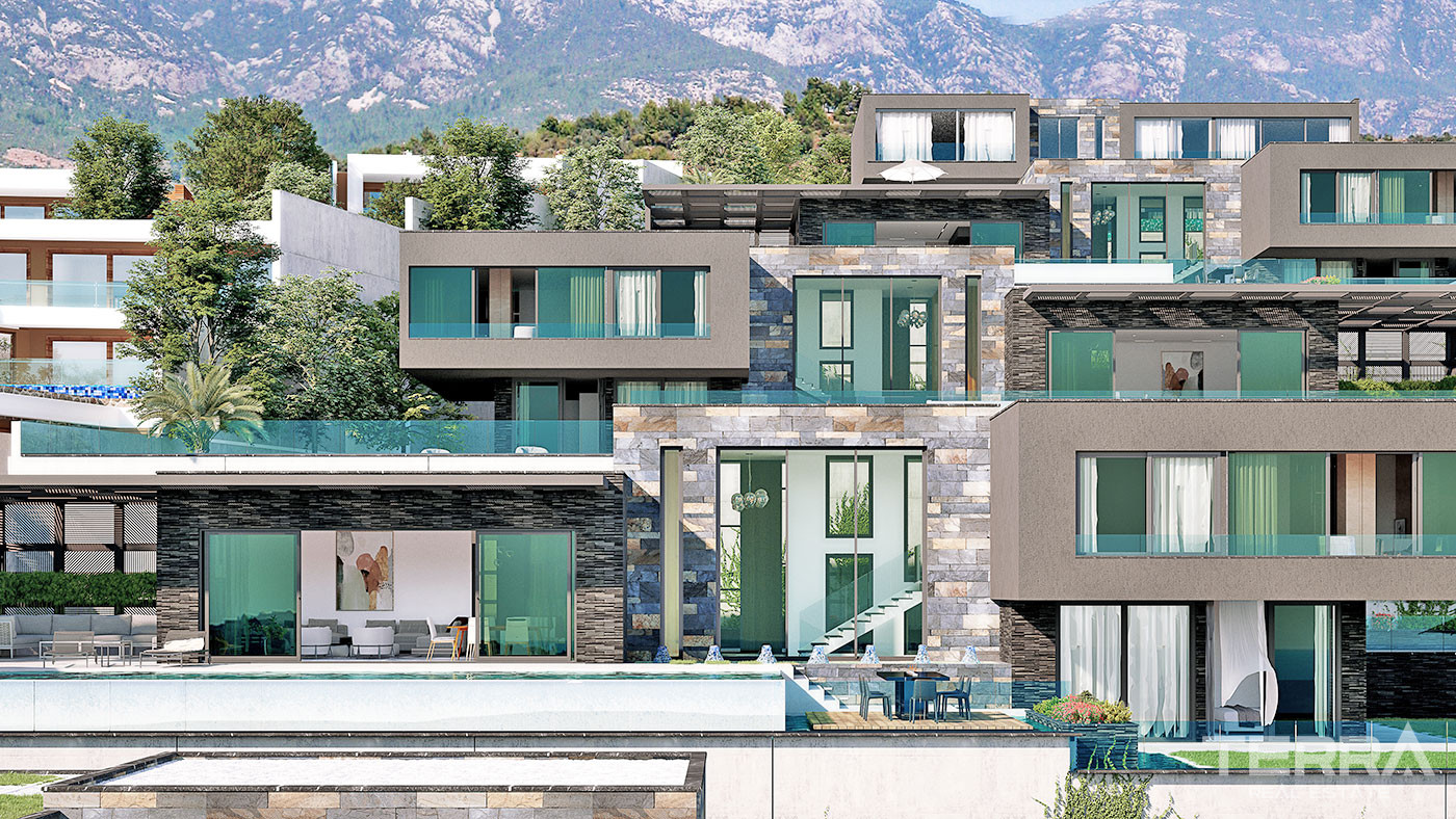 Villas de Qualité Supérieure Avec Vue Mer Panoramique à Alanya Bektaş - 53737