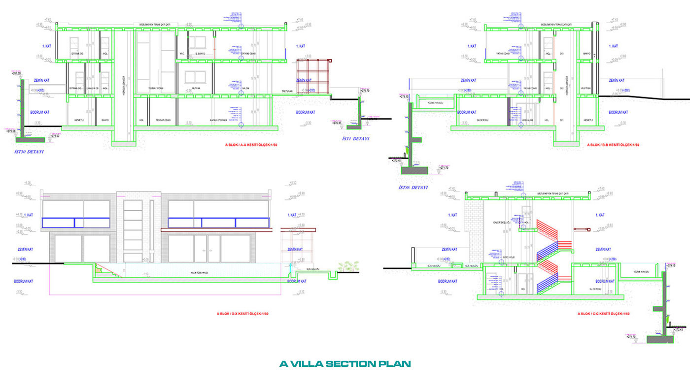 Villas de Qualité Supérieure Avec Vue Mer Panoramique à Alanya Bektaş - 53749