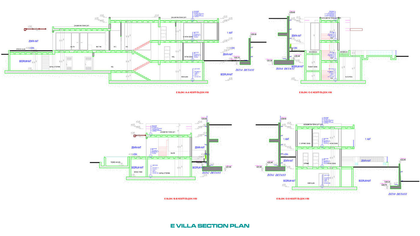 Villas de Qualité Supérieure Avec Vue Mer Panoramique à Alanya Bektaş - 53777