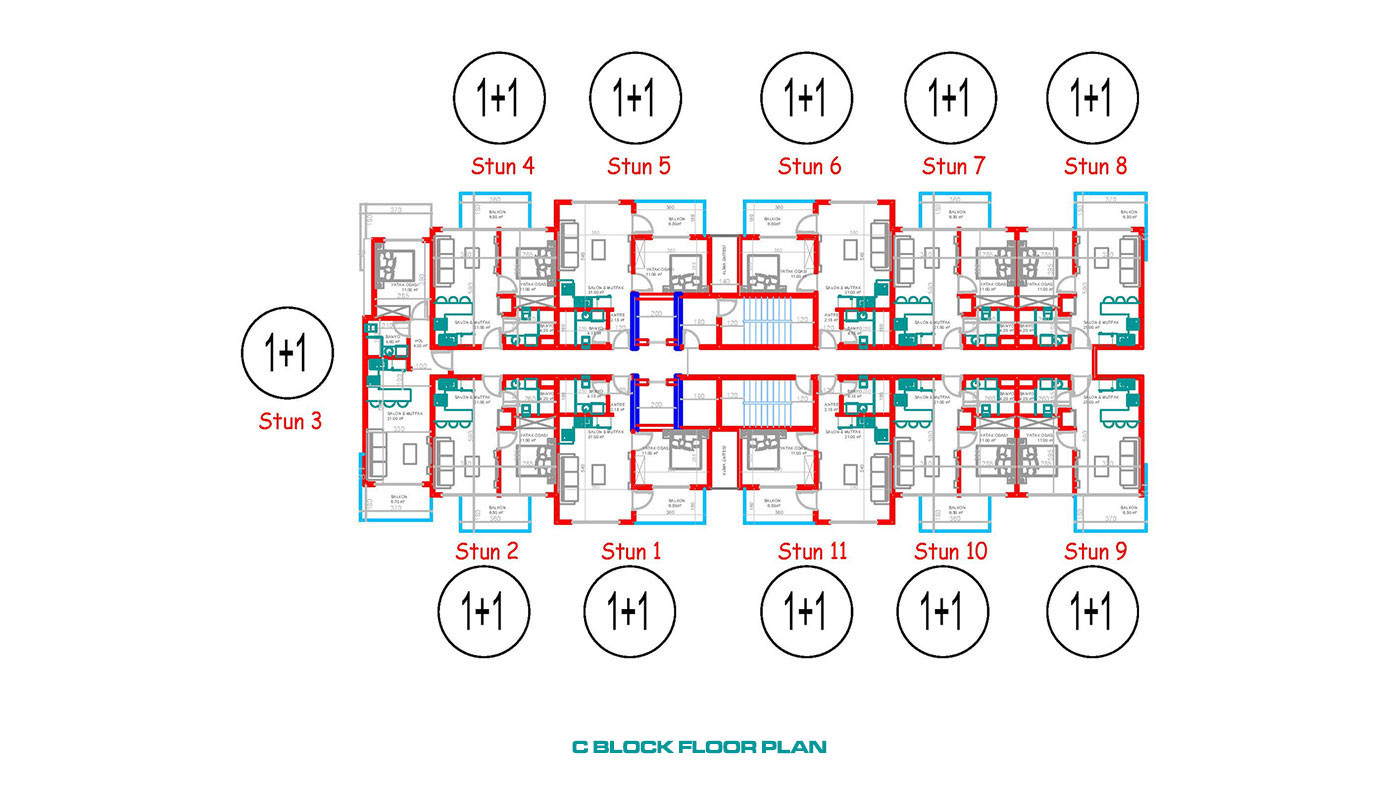 Exklusiva strandlägenheter i Cebeci Towers, Alanya, Mahmutlar - 53871