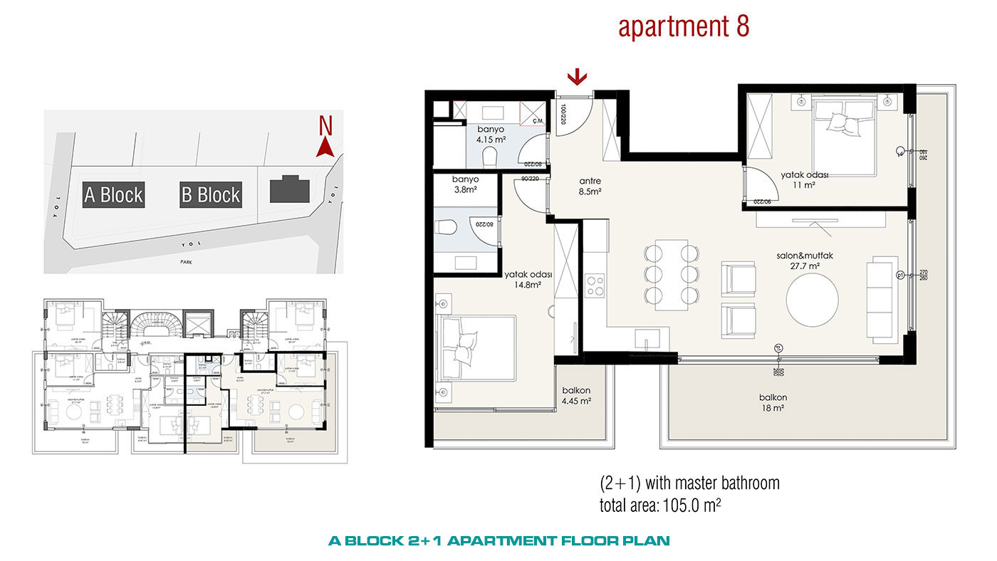 Nowoczesne apartamenty z panoramicznym widokiem na morze i zamek w Alanyi - 55316